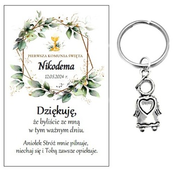 Podziękowanie dla gości breloczek ANIOŁEK NR 48 KOMUNIA PAMIĄTKA PODARUNEK