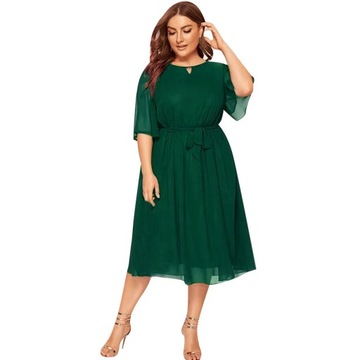 Summer Plus Size Dresses for Women Casual O Neck H