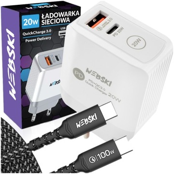 SZYBKA MOCNA ŁADOWARKA DO TELEFONU +DŁUGI KABEL 2M