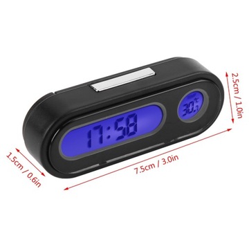 2 W 1 VNITŘEK VOZIDLA MINI ELEKTRONICKÝ  HODINY LED CIFERNÝ BUDÍK