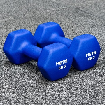 Sześciokątne hantle neoprenowe METIS [6kg]