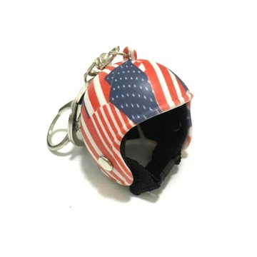 Car Motorcycle Motor Bicycle Crash Helmet Key Fob Chain Ring Keychain