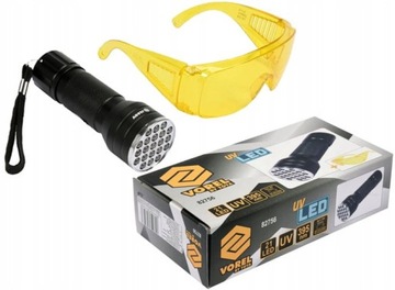 LATARKA UV LED + OKULARY DO WYKRYWANIA NIESZCZELNOŚCI