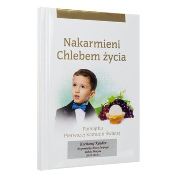 Pamiątka I Komunii Świętej dla chłopca z grawerem