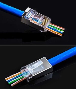 Вилка RJ45, кат.6, проходной экран, 100 шт.
