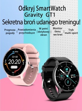 SMARTWATCH Zegarek DAMSKI Pogoda FB SMS Relaks