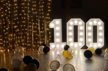 Подставка №1 со светодиодными лампочками на день рождения 100см.