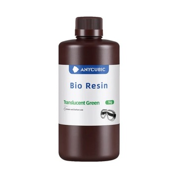 Żywica UV Anycubic Bio Translucent Green 1kg | Wysoka precyzja