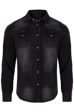 Koszula BRANDIT Riley Denim Shirt black 3XL