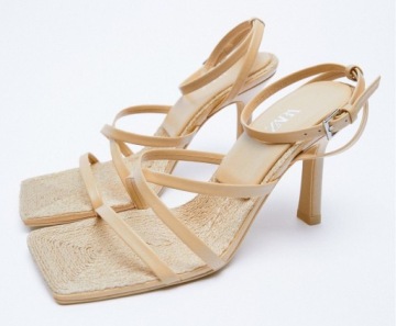 КОЖАНЫЕ САНДАЛИИ ZARA NUT 37