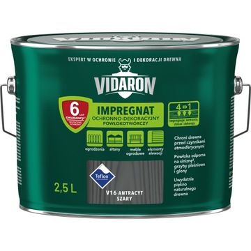 Impregnat do drewna powłokotwórczy VIDARON V16 Antracyt Szary 2,5L