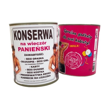 Konserwa na WIECZÓR PANIEŃSKI Prezent Śmieszne