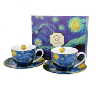 2 Filiżanki ze spodkami 280ml komplet STARRY NIGHT