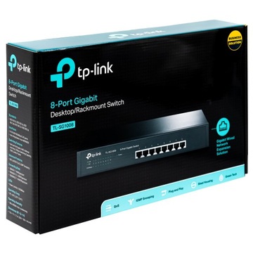 ПЕРЕКЛЮЧАТЕЛЬ TP-LINK TL-SG1008 8-ПОРТОВЫЙ 10/100/1000 НОВЫЙ