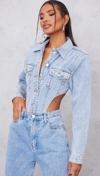 PRETTYLITTLETHING DAMSKIE BODY JEANSOWE 34 EJB