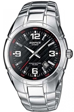 KLASYCZNY ZEGAREK MĘSKI CASIO EF-125D-1A STALOWY Z DATĄ WR100 BOX 40mm