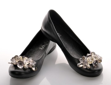 Балетки кожаные, ЛИЦА, КРУГЛЫЕ, УКРАШЕНИЯ, БЕЖЕВАЯ ПУЛЯ42