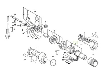 Bosch 1609202261 grzałka część grzewcza do GHG600CE 0601942103