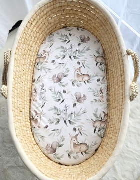 Хлопковая простыня для корзины Boho Momose 75х35 см - Лесная оливковая