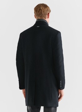 Czarny płaszcz męski wełna basic PAKO LORENTE 56