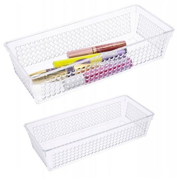 ORGANIZER PLASTIKOWY pojemnik 1,9l na akcesoria przezroczysty koszyk