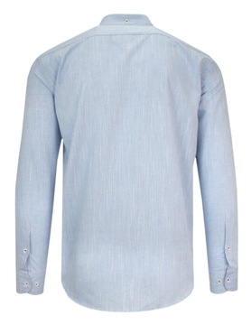 Niebieska Koszula Lniano-Bawełniana- 48/182-188