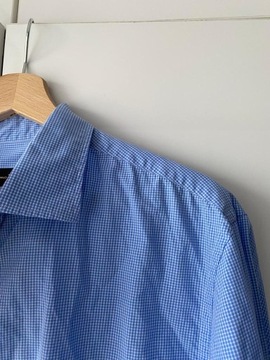 MASSIMO DUTTI SLIM FIT KOSZULA NIEBIESKA KRATKA KRATA XXL