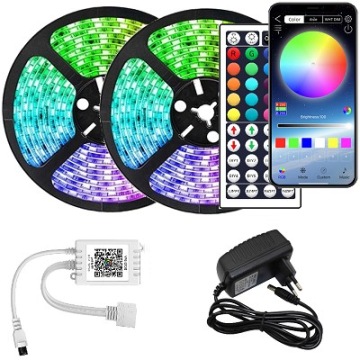 Светодиодная лента RGB длиной 10 м с приложением для телефона BLUETOOTH Пульт дистанционного управления Цветной таймер 12 В