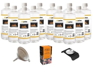 zestaw BIOPALIWO 12L płyn paliwo biokominka + pojemnik + olejek paczula