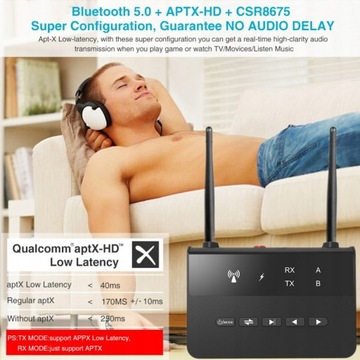 Приемник передатчика BT 5.0 для телевизора, наушники APTX-HD