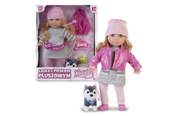 Lalka Zabawka NATALIA z Pieskiem Pluszowym 35cm