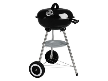 KULISTY GRILL WĘGLOWY OGRODOWY Z POKRYWĄ I KOŁAMI GRILLMEISTER