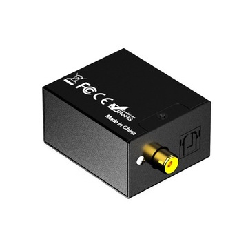 КОАКСИАЛЬНО-ОПТИЧЕСКИЙ КОНВЕРТЕР TOSLINK В 2x RCA CINCH