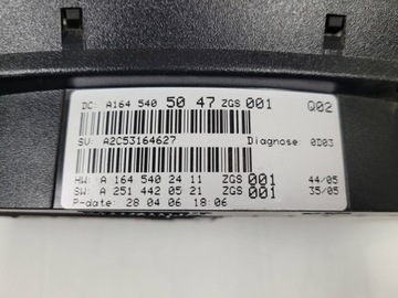 MERCEDES W164 164 W251 251 BUDÍK BUDÍKY PŘÍSTROJOVÁ DESKA 1645405047