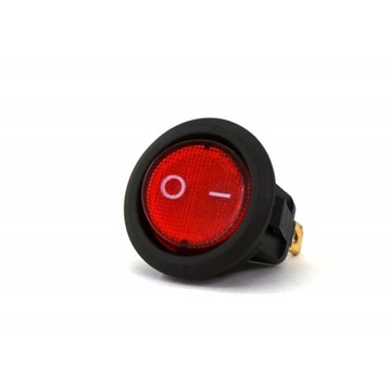 Włącznik On/Off, zatrzaskowy LED 20mm Czerwony 12V