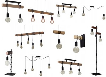 ЛЮСТРА ПОТОЛОЧНАЯ ПОДВЕСНАЯ СВЕТИЛЬНИК 015-3 ДЕРЕВО LED LOFT ГОСТИНАЯ ОБЕДЕННЫЙ СТОЛ
