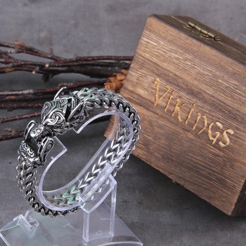 МУЖСКОЙ БРАСЛЕТ ИЗ СТАЛИ VIKING DRAGON, ТОЛСТЫЙ