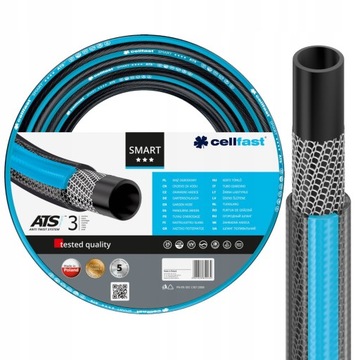 CELLFAST НЕСКРУЧИВАЕМЫЙ САДОВЫЙ ШЛАНГ SMART ATSV, 3-СЛОЙНЫЙ, 3/4 дюйма, 50 м, ПОЛИЦ.