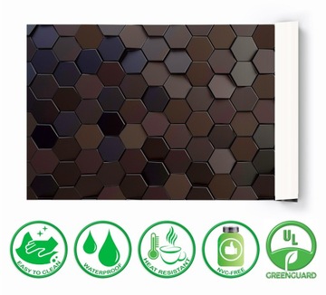 Защитный коврик на стол 120х60 Шестиугольники Черный