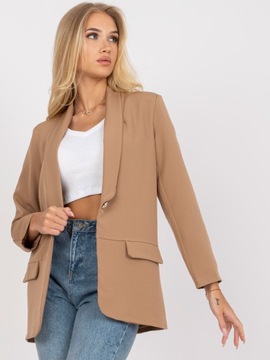 MARYNARKA damska ŻAKIET ItalyModa dark beige 12X guziki 36 S