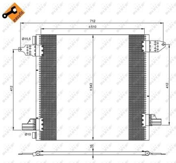 KONDENZÁTOR CHLADIČ KLIMATIZACE 35702 NRF