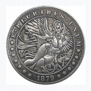 Никелевая монета Хобо 1921-D, США, доллар Моргана, копия