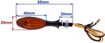 Kierunkowskaz motocyklowy łezka MINI metal M8 23W