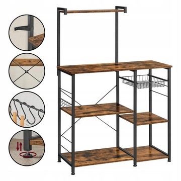 Szafka kuchenna REGAŁ stojący WYSPA Z PÓŁKAMI KOSZEM 40x90x134 vintage LOFT