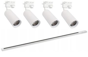 ZESTAW SZYNOPRZEWÓD SZYNA 1,5M +4 LAMPY GU10 BIAŁY