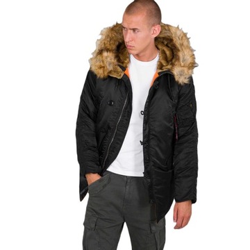 Kurtka z kapturem Alpha Industries N3B VF 59 103141 03 Czarna XL