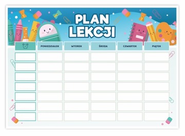 PLAN LEKCJI DLA DZIECI - PRZYBORY SZKOLNE (A5) - 1 sztuka - LearnHow