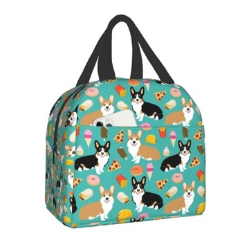 Cute Jolly Corgis Portable Lunch Box Waterproof Thermal Cooler Food