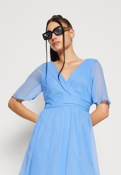 Sukienka letnia, szyfonowa typu klepsydra, niebieski Vero Moda XXL