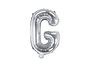 Balon foliowy litera G srebrny 35cm 1szt
